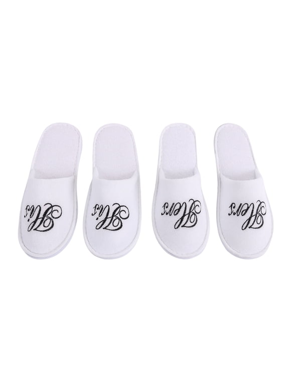 Spa Style Bath Slippers | Two Pairs of Matching His and Hers Couple Slippers