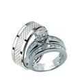 thumbnail image 1 of His Hers Sterling Silver and Stainless Steel Wedding Set, 1 of 5