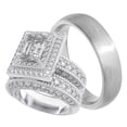 thumbnail image 1 of His Hers Wedding Rings Set Matching Bands for Him Her (6/15), 1 of 5