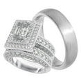 thumbnail image 1 of His Hers Wedding Rings Set Matching Bands for Him Her (7/11), 1 of 5