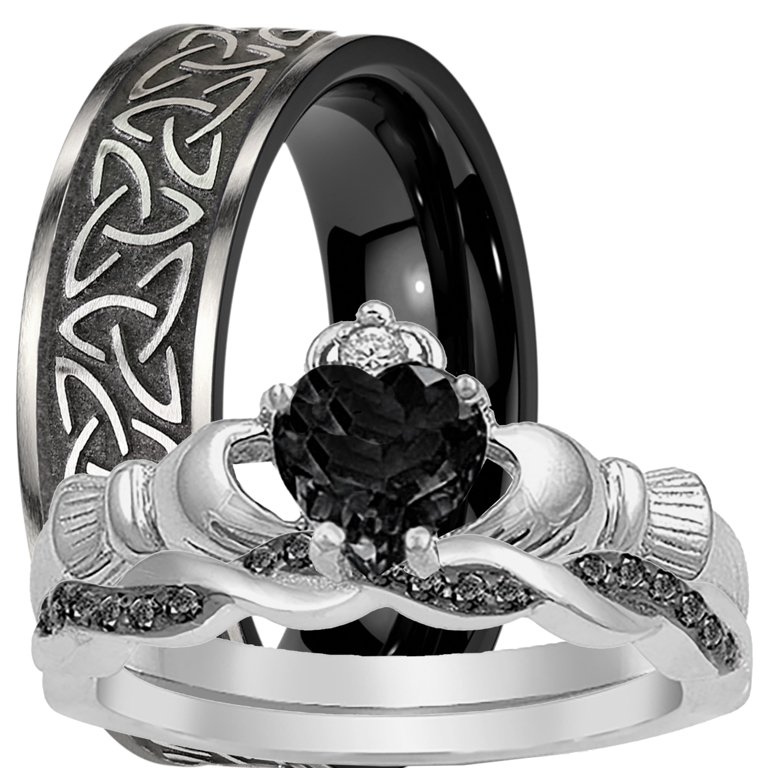 Claddagh wedding 2025 ring sets
