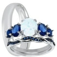thumbnail image 1 of LaRaso & Co His Hers Wedding Set His Her Silver Wedding Rings Bridal Engagement Set Him Her 10/12, 1 of 6