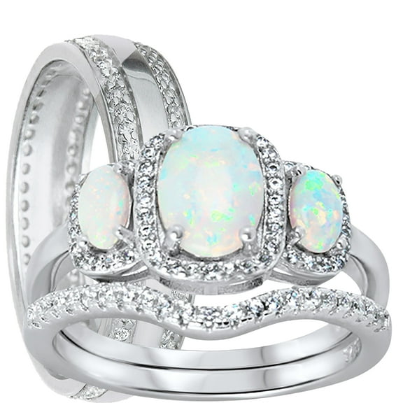 LaRaso & Co His Hers Wedding Set TRIO 3 Piece Matching Couples Rings Bridal Engagement Bands Set Him Her 10/10