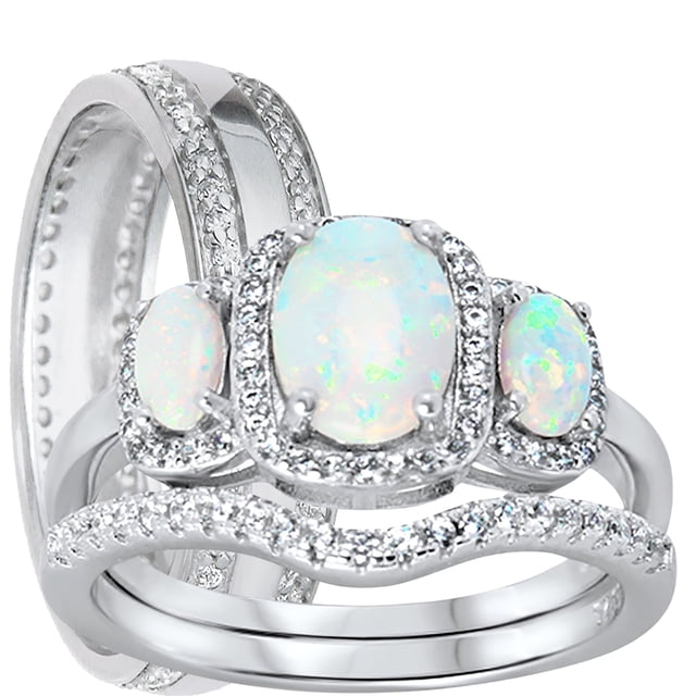 Defune Mathing LaRaso & Co His Hers Wedding Set TRIO 3 Piece Matching Couples Rings ...