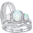 thumbnail image 1 of LaRaso & Co His Hers Wedding Set TRIO 3 Piece Matching Couples Rings Bridal Engagement Bands Set Him Her 9/13, 1 of 6