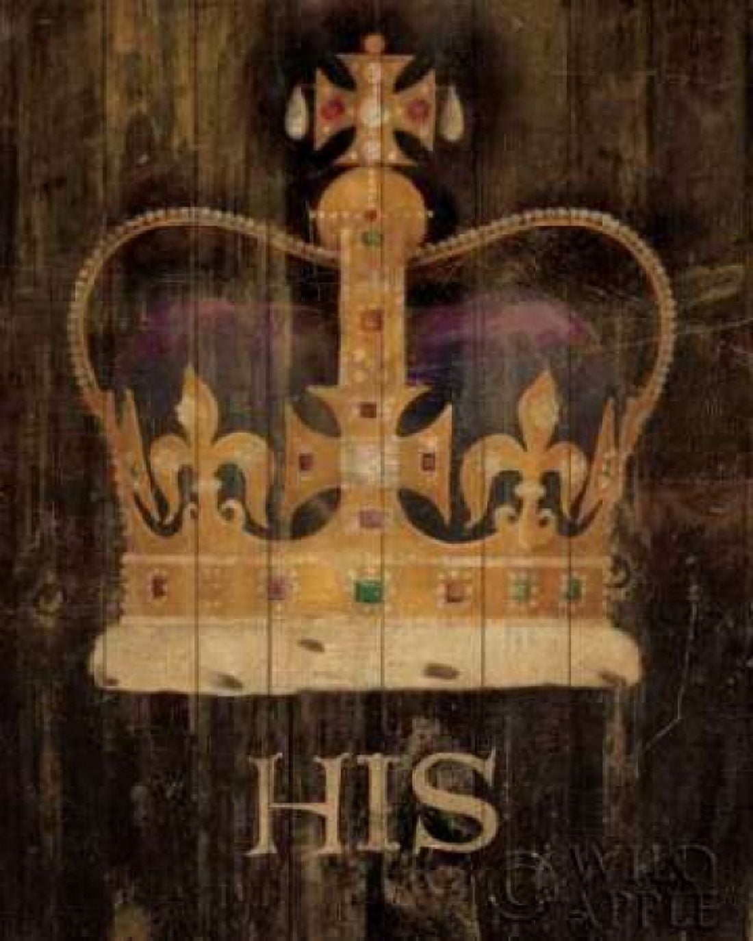 His Majestys Crown with word Canvas Art - Avery Tillmon (24 x 30)