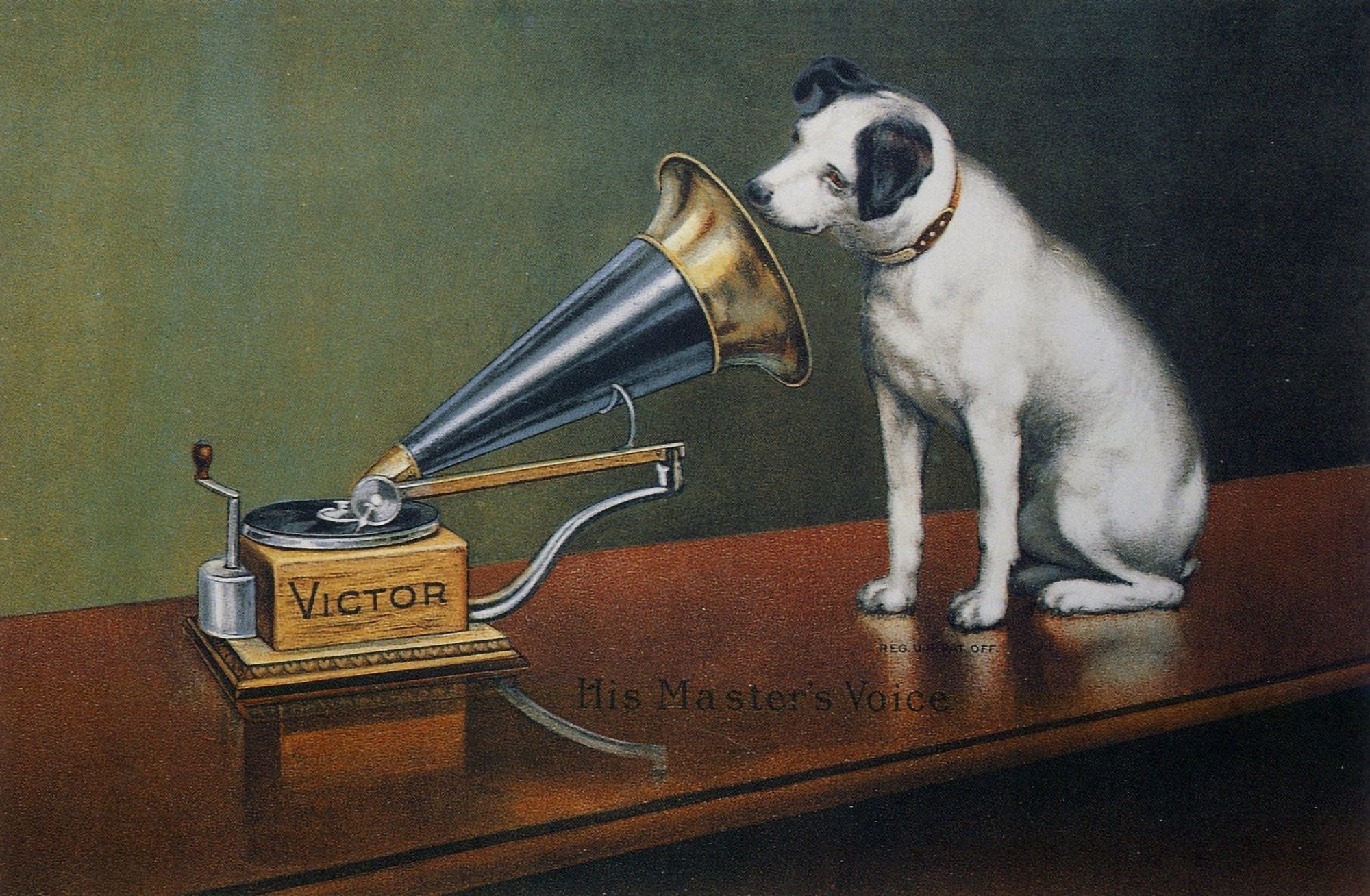 His Masters Voice Ad The Theatre c1910 Canvas Art - Francis Barraud (24 x 36)