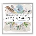 thumbnail image 1 of His Mercies Are New Lamentations 3:23 Blue Florals Religious Framed Art Print Wall Art, 17x17, 1 of 7