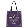 thumbnail image 1 of His Mercies Are New Tote Bag, Purple, 1 of 1
