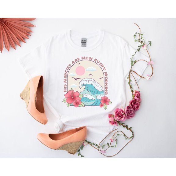 His Mercies Are New Wave Shirt, Beach Lover Summer Tee