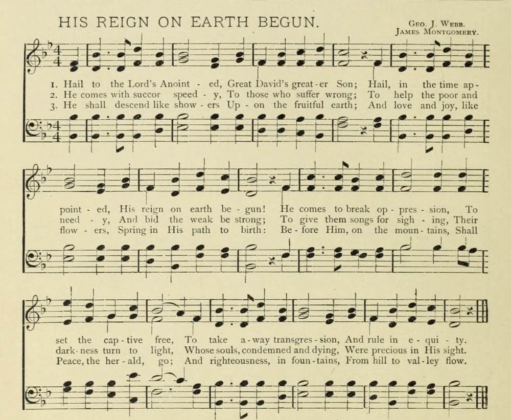 His Reign on Earth Begun Christmas Songs 1891 Canvas Art - (18 x 24)