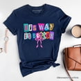 thumbnail image 1 of His Way Is Better Christian T-Shirt, Retro Preppy Coquette Faith Tee, 1 of 8
