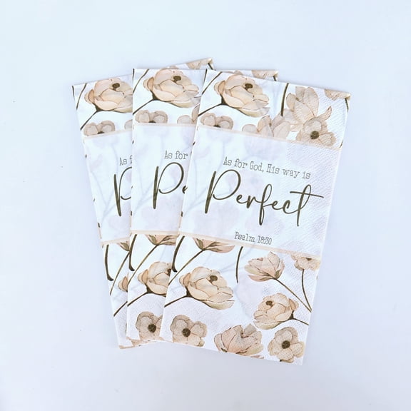 Pearls Of Parchment His Way Is Perfect Scripture Paper Napkins, 16 Count