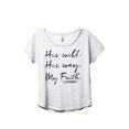 thumbnail image 1 of His Will His Way My Faith Women's Fashion Slouchy Dolman T-Shirt Tee Heather White Medium, 1 of 4