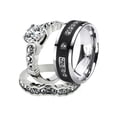 thumbnail image 1 of His and Her Stainless Steel 2.35 Ct Cz Bridal Set and Men's Titanium Wedding Band Women's Size 10 Men's Size 10, 1 of 6