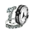 thumbnail image 1 of His and Her Stainless Steel 2.38 Ct Cz Bridal Set and Men's Titanium Wedding Band Women's Size 05 Men's Size 09, 1 of 6