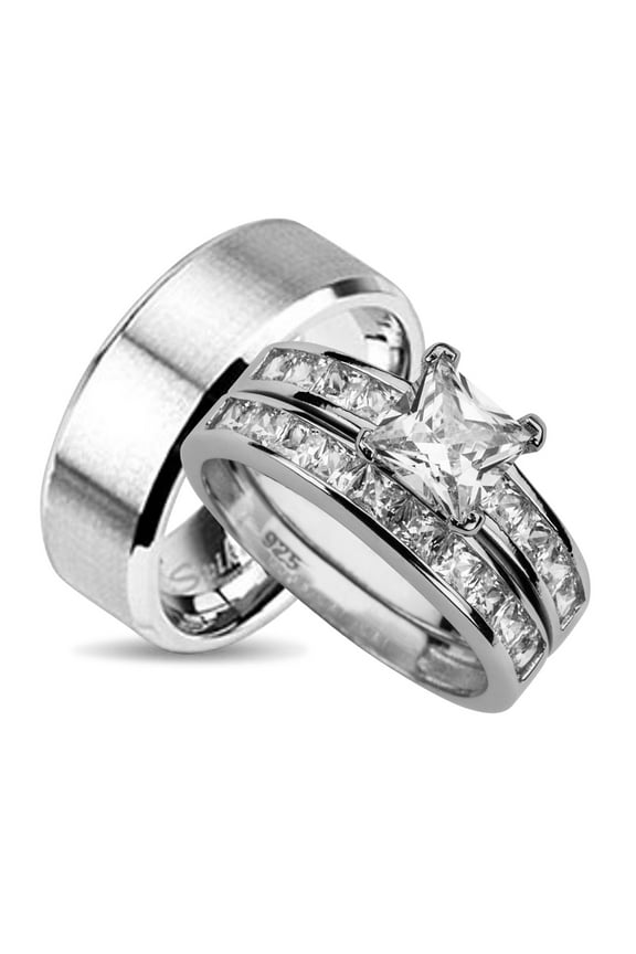 His and Her Wedding Ring Sets Matching Bands for Him and Her (8/12)