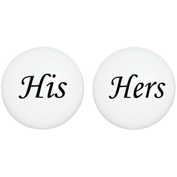 His and Hers Ceramic Cabinet Drawer Knobs Pulls for Bedroom Dressers, Nightstand, Armoire, Set of Two