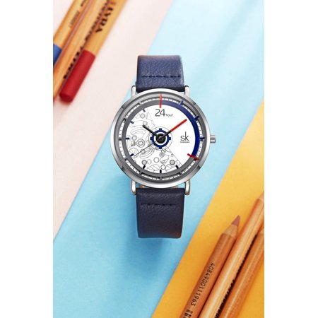 His and Hers Couple Watches, Quartz Movement, Mineral Glass, Stainless Steel Pin Buckle, PU Strap, 41mm Dial, 8mm Thick, 30M Waterproof
