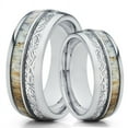 thumbnail image 1 of His and Hers Deer Antler Ring - Meteorite Ring - Deer Antler Wedding Band - 8mm, 1 of 6