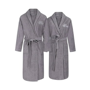 His and Hers Robes | Set of Two Terry Matching Couples Bathrobes with His & Hers Monograms