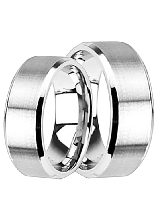 His and Hers Wedding Band Set Matching Wedding Rings for Him and Her (5/8)
