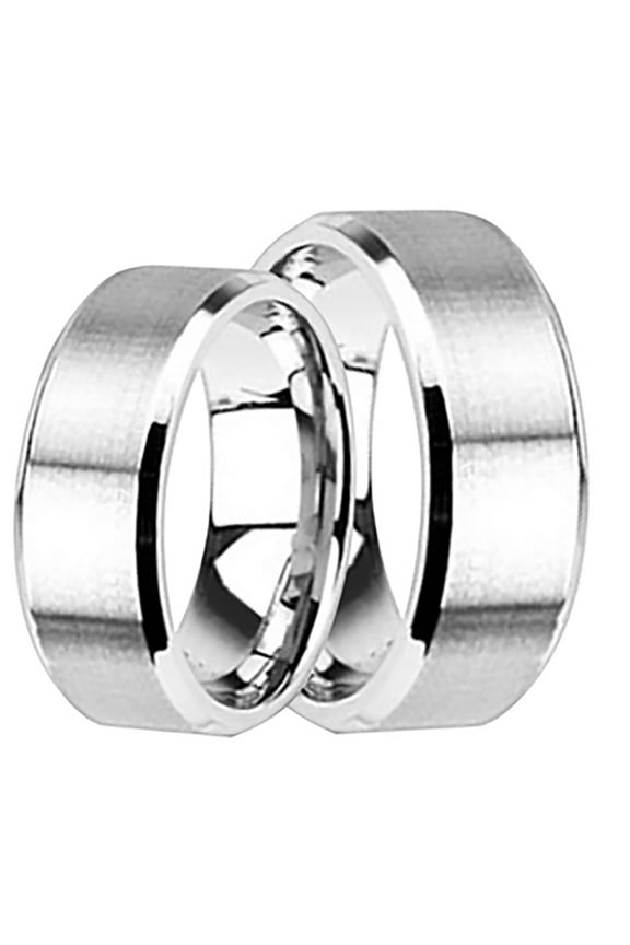 His and Hers Wedding Band Set Matching Wedding Rings for Him and Her