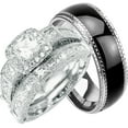 thumbnail image 1 of His and Hers Wedding Ring Set Matching Wedding Bands for Him Size 10 and Her Size 8, 1 of 6