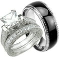thumbnail image 1 of His and Hers Wedding Ring Set Matching Wedding Bands for Him Size 8 and Her Size 9, 1 of 6