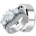 thumbnail image 1 of His and Hers Wedding Ring Set Matching Wedding Bands for Him and Her (6/6), 1 of 6