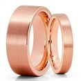 thumbnail image 1 of His and hers - 4mm & 8mm - Rose Gold Tungsten Ring - Tungsten Wedding Band - Rose Gold Ring, 1 of 7