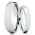 thumbnail image 1 of His and hers - 4mm & 8mm - Tungsten Wedding Band - Silver - Tungsten Wedding Ring Dome, 1 of 6