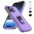 thumbnail image 1 of Hisdou Case for iPhone 15 Pro with Ring Stand, 360° Rotatable Ring Holder Magnetic Kickstand, Heavy Duty Shockproof Cover Women Men Luxury Protective Phone Case for iPhone 15 Pro 6.1", Purple, 1 of 6