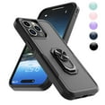 thumbnail image 1 of Hisdou Case for iPhone 15 Pro with Ring Stand, 360° Rotatable Ring Holder Magnetic Kickstand, Heavy Duty Shockproof Cover Women Men Luxury Protective Phone Case for iPhone 15 Pro 6.1", Black, 1 of 6