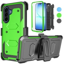 Hisdou For Samsung Galaxy A17 5G Case And Belt Clip,,[Dual Layer] Full Body Shockproof Cover With Built in Screen Protector Holster Kickstand Bumper For Samsung Galaxy A17 5G|Green