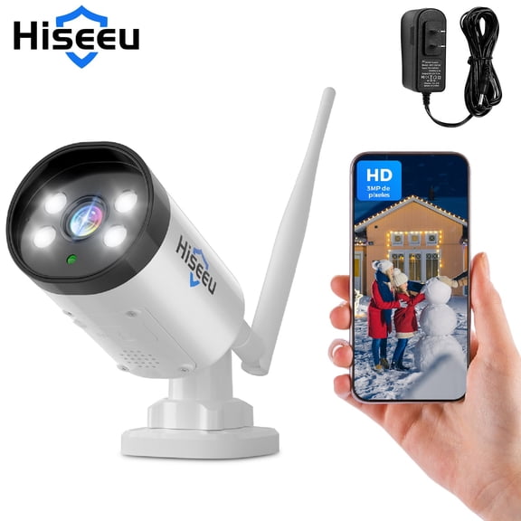 Hiseeu 3MP Wireless Security Camera WiFi with Two-Way Audio,Motion Detect,Remote View,IP66 Waterproof,Color Night Vision,Outdoor Security Camera for Home Security