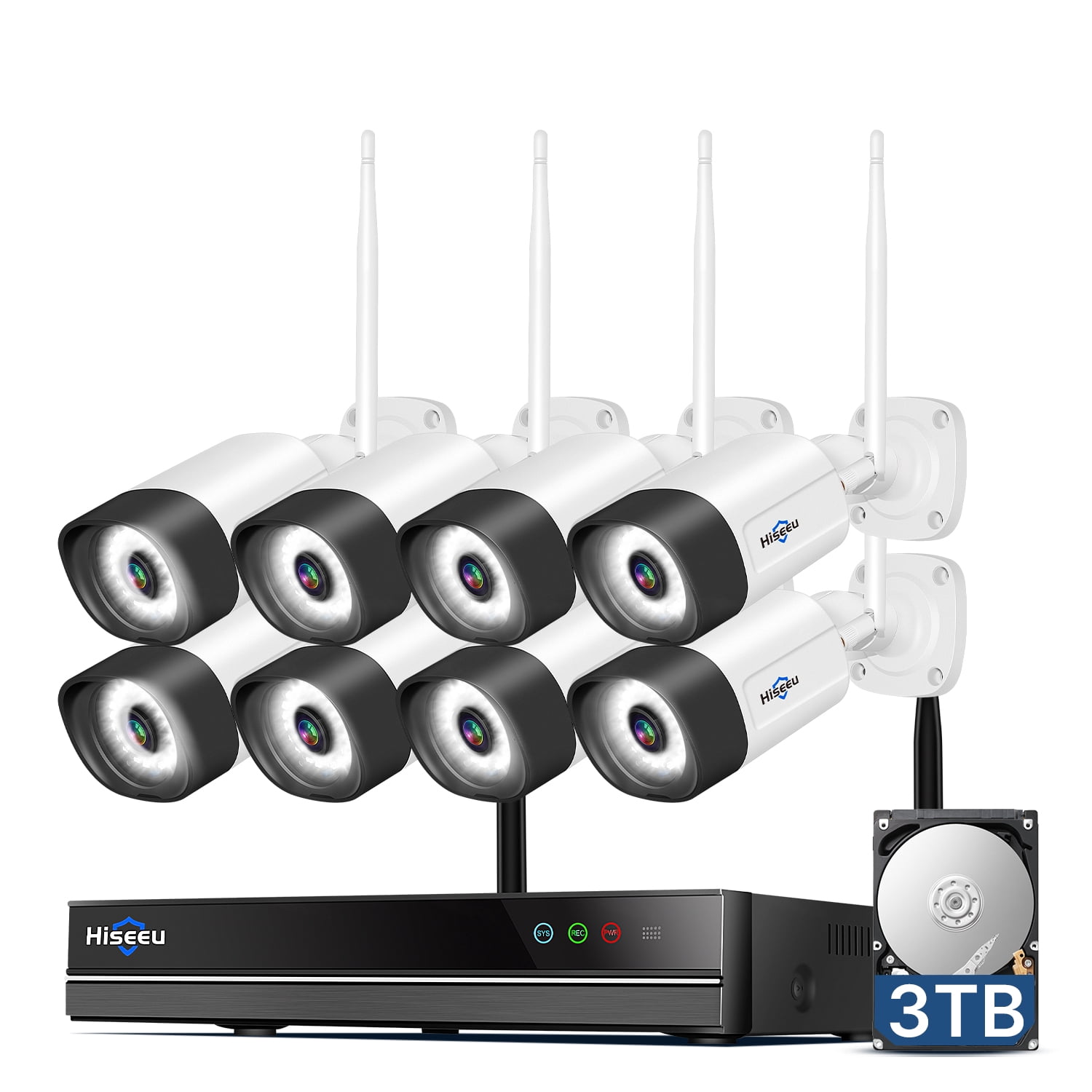 No Hard Drive Hiseeu 3mp Wireless Mini Nvr Cameras 16 Channel