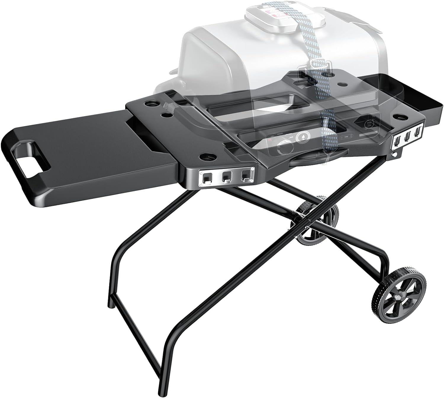 Hisencn Portable Grill Cart for Ninja Woodfire Grill OG700 Series, Folding  Outdoor Grill Stand for Ninja OG701, Pit Boss 10697/10724, 22  Blackstone,Traeger Ranger Griddle with Table Shelf and Basket 