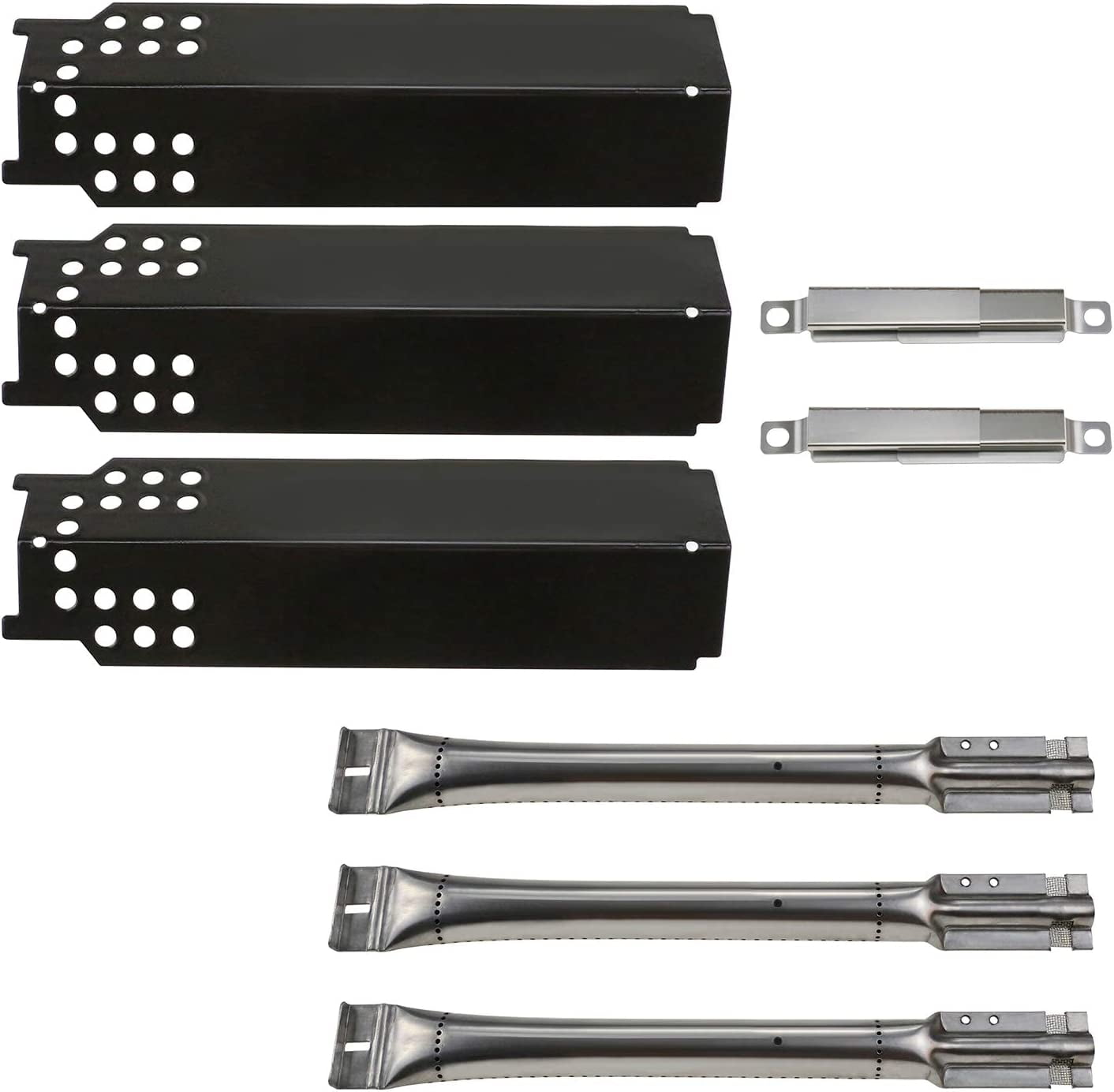 Hisencn Repair Kit Gas Grill Burner Heat Plate Deflector Crossover Tube Replacement for Char