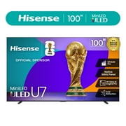 Hisense 100 Class U7 Series Mini-LED ULED 4K UHD Google Smart TV 100U75QG, 2025 Model - QLED, Native 165Hz, Dolby Vision IQ, Dolby Atmos, Up to 3000 Nits, IMAX Enhanced