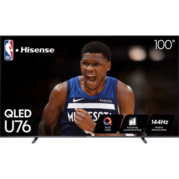 Hisense 100" Class U7 Series ULED 4K UHD QLED Google Smart TV(100U76N, 2024 model) - QLED, Native 144Hz, Dolby Vision, Full Array Local Dimming, Game Mode Pro