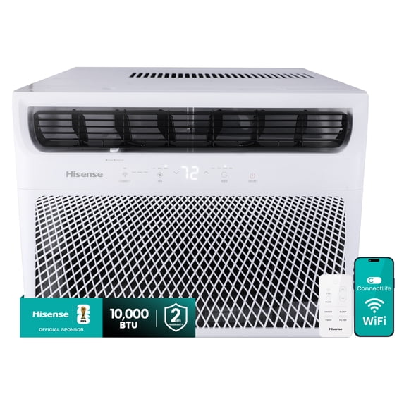 Hisense 10,000 Btu 115 V 450 Sq ft Window-Mount Air Conditioners, White