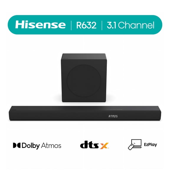 Hisense R632 3.1 Channel 380W Soundbar with Wireless Subwoofer with Dolby Atmos, DTS:X, Easy Connect
