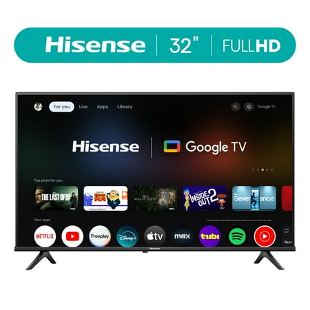 Hisense 32" A4 Series FHD 1080p Google Smart TV (32A45K) - High Speed HDMI Cable Included & 3 Year Manufacturer's Warranty