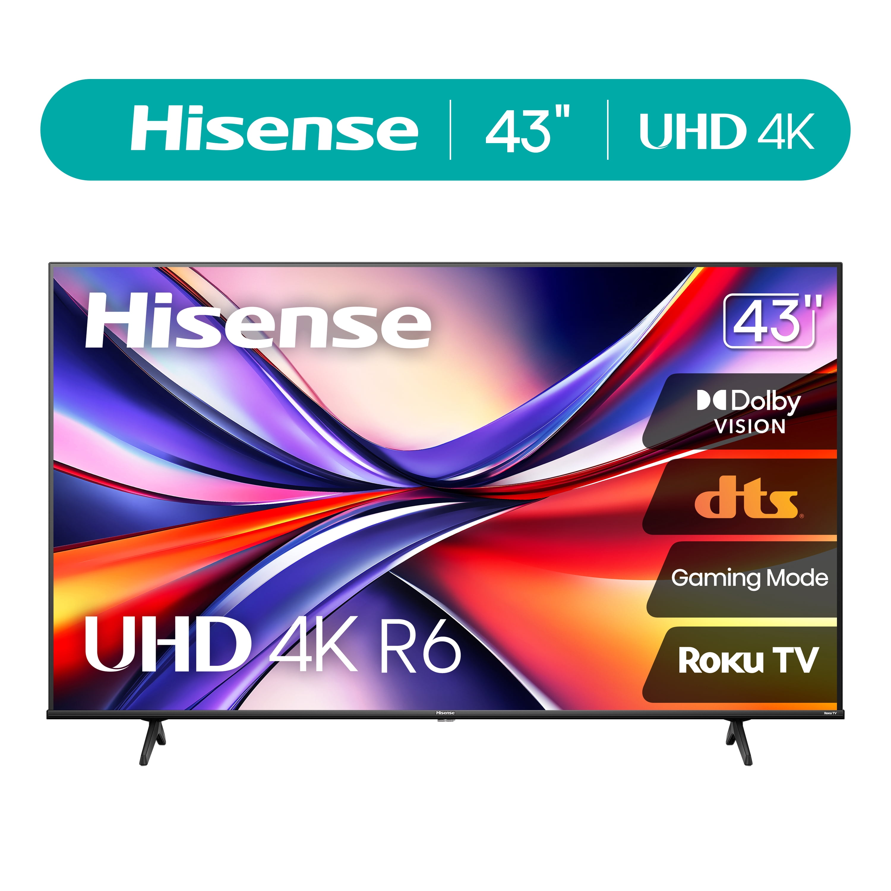Hisense 43" Class 4K UHD LED LCD Smart Roku TV HDR R6 Series 43R6E3