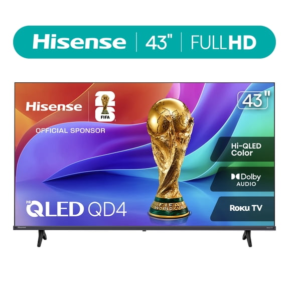 Hisense 43-Inch Class QD40R Series Hi-QLED Smart Roku TV (43QD40R, 2026 Model) - Hi - QLED Color, Dolby Audio, Full Array LED, Slim Bezel Design, Noise Reduction, Game Mode, Roku OS