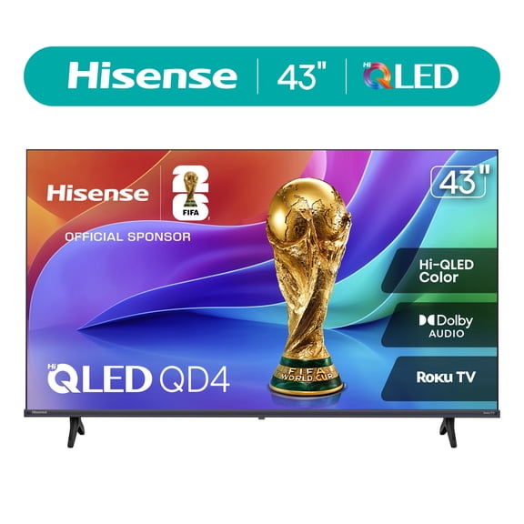 Hisense 43" Class QD40R Series Hi-QLED FHD Smart Roku TV (43QD40R, 2026 Model) - Hi - QLED Color, Dolby Audio, Full Array LED, Slim Bezel Design, Noise Reduction, Game Mode, Roku OS
