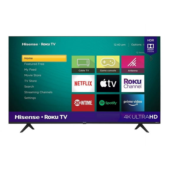 Hisense 43R6090G - 43" Diagonal Class (42.5" viewable) - R6 Series LED-backlit LCD TV - Smart TV - Roku TV - 4K UHD (2160p) 3840 x 2160 - HDR - gray, black