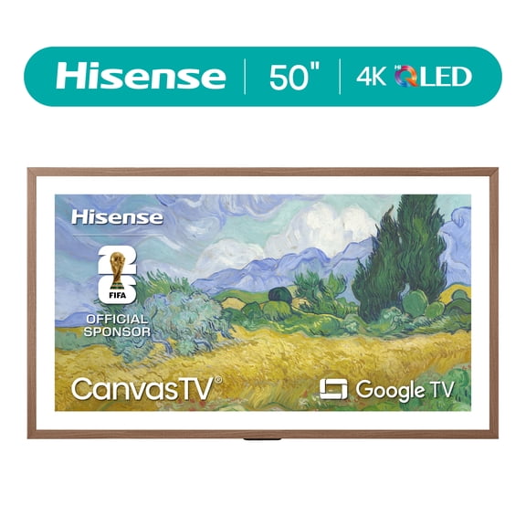 Hisense 50" S7 CanvasTV Series 4K Hi - QLED UHD Google Smart Art TV (50S7SG, 2026 New) - 144Hz, Art Mode, Anti-Glare Panel, Dolby Vision HDR, Hi-Matte Display, Frame & UltraSlim Wall Mount Included