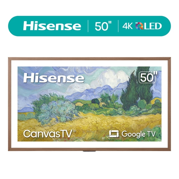 Hisense 50" S7 CanvasTV Series 4K Hi - QLED UHD Google Smart Art TV (50S7SG, 2026 New) - 144Hz, Art Mode, Anti-Glare Panel, Dolby Vision HDR, Hi-Matte Display, Frame & UltraSlim Wall Mount Included